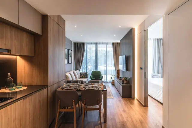 1-Bedroom Apartments, with garden view in Layan Green Park project, on Layan Beach beach — Layan